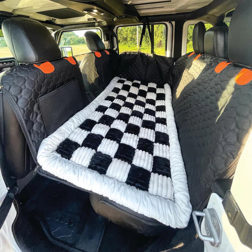 6-In-1 Dog Car Seat Cover for Back Seat, Waterproof Dog Car Hammock with Mesh Window, Non-Slip Pet Backseat Protector for Cars, Trucks and Suvs